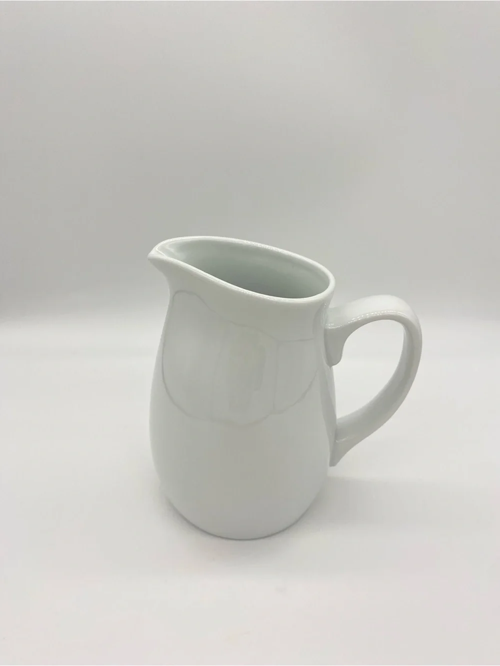 Classic White Ceramic Creamer Pitcher Farmhouse Kitchen Serving Jug